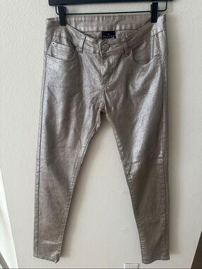 Shimmering Silver Skinny Jeans